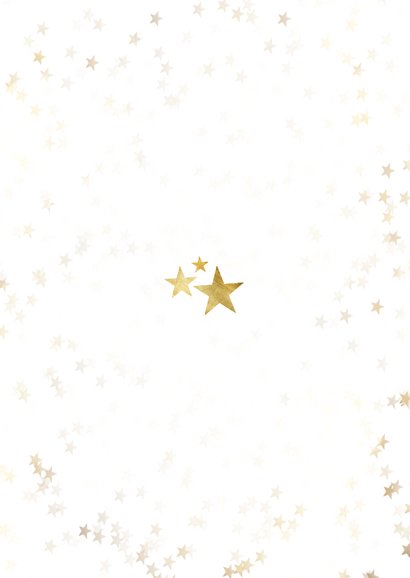 Kerstkaart stijlvol sterren merry christmas foto goud Achterkant