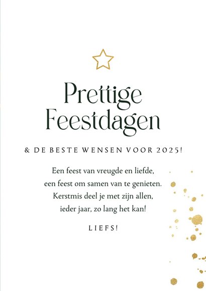 Kerstkaart stijlvol typografisch goudlook sterren foto 3