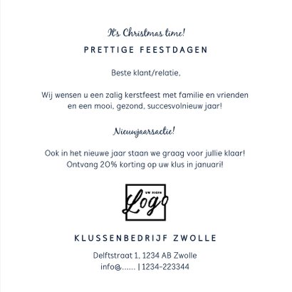 Kerstkaart stijlvol voor klussenbedrijf 3