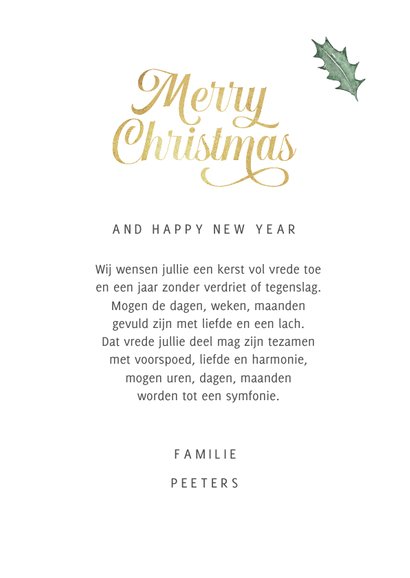 Kerstkaart stijlvol waterverf illustraties foto hartje goud  3