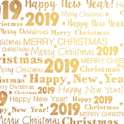 Kerstkaart stijlvolle goudkleurige kaart 2019 2