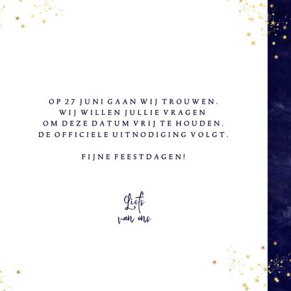 Kerstkaart stijlvolle Save the date kaart hart en sterren 3