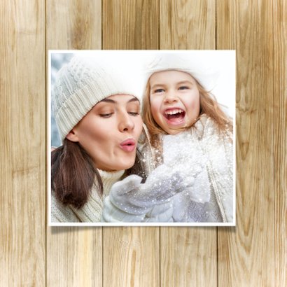 Kerstkaart stoer met hert op hout 2
