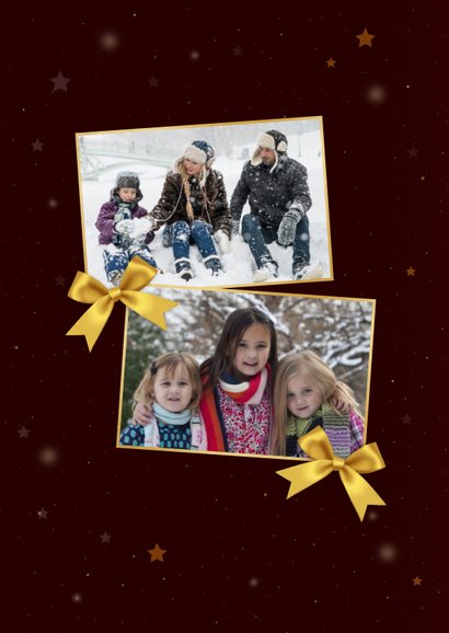 Kerstkaart strikken boom goudlook 2