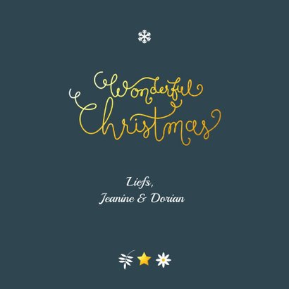 Kerstkaart takjes en sterren in cirkel 3