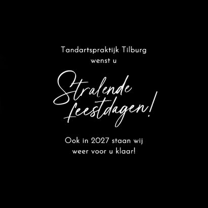 Kerstkaart tandarts praktijk kies stralende feestdagen 3