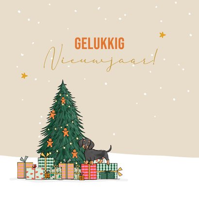 Kerstkaart tandem met hondje 3