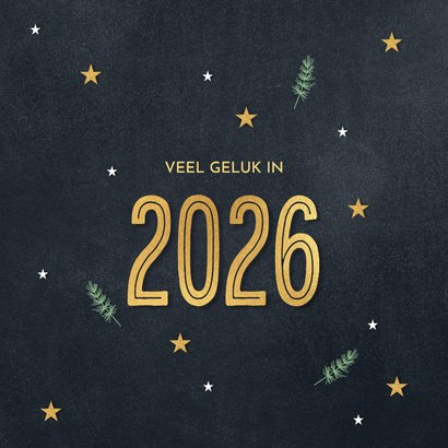Kerstkaart teksten goud en groen typografie 2