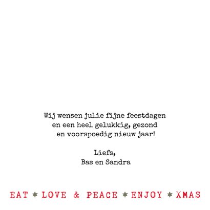 Kerstkaart teksten verwerkt in kerstillustratie 3