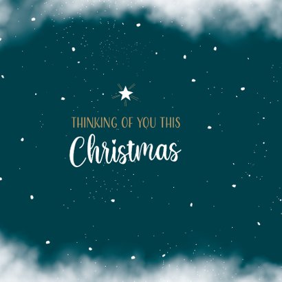 Kerstkaart thinking of you met ster aan de hemel 2