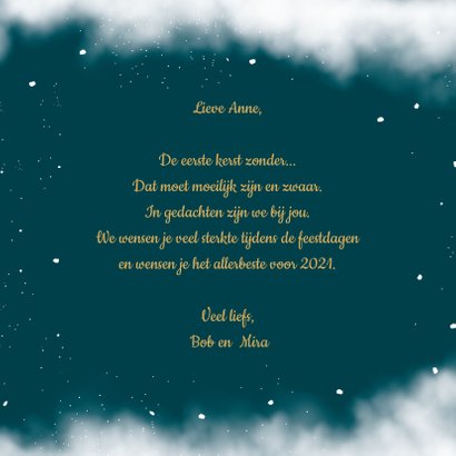 Kerstkaart thinking of you met ster aan de hemel 3