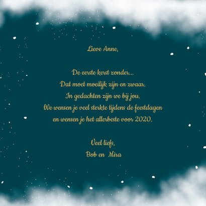 Kerstkaart thinking of you met ster aan de hemel 3