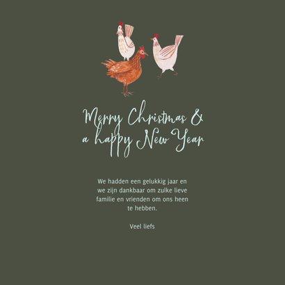 Kerstkaart 'three french hens' illustratie 3