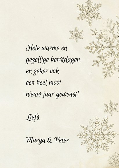 Kerstkaart trendy chique taupe kerstbal 3