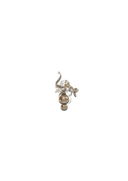 Kerstkaart trendy chique taupe kerstbal Achterkant