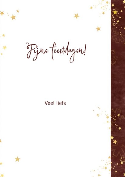 Kerstkaart trendy en stijlvol met sterren en eigen foto 3