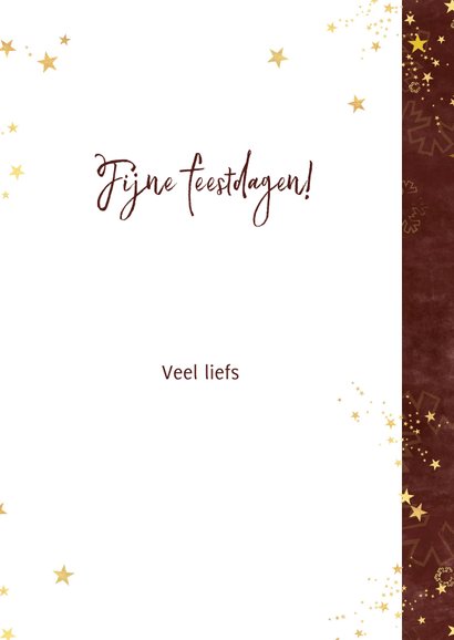 Kerstkaart trendy en stijlvol met sterren en eigen foto 3