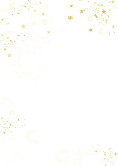 Kerstkaart trendy en stijlvol met sterren en eigen foto Achterkant
