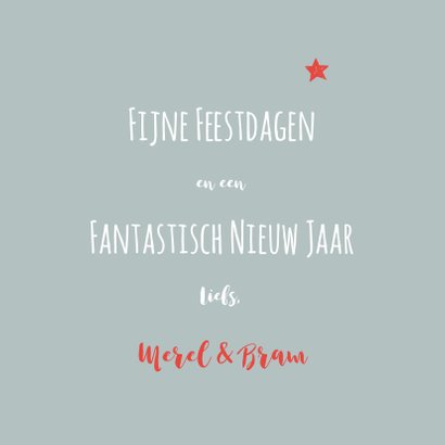 Kerstkaart trendy foto collage aanpasbare achtergrondkleur 3