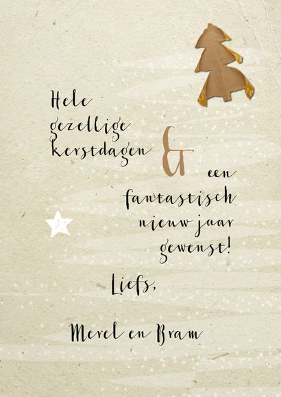 Kerstkaart trendy papers kerstboom 3