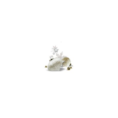 Kerstkaart trendy streep goud witte kerstballen Achterkant