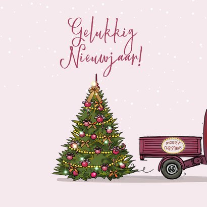 Kerstkaart tuktuk hippe kleur 3