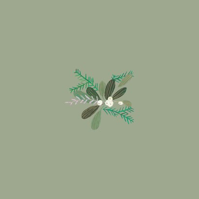 Kerstkaart twee duiven en een kerstkrans met foto Achterkant