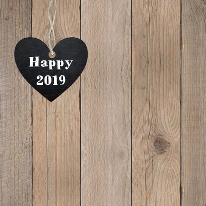 Kerstkaart typografie houtprint hartje 2