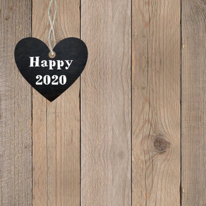 Kerstkaart typografie houtprint hartje 2