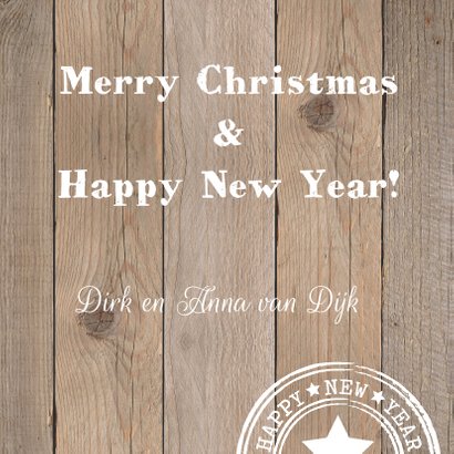 Kerstkaart typografie houtprint hartje 3