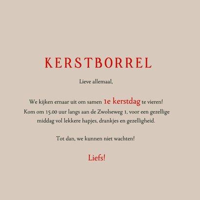 Kerstkaart uitnodiging kerstboom met hondjes 3