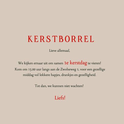 Kerstkaart uitnodiging kerstboom met hondjes 3