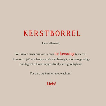 Kerstkaart uitnodiging kerstboom met hondjes 3