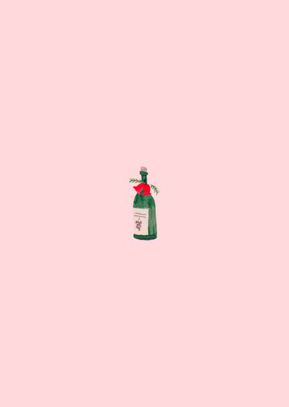 Kerstkaart uitnodiging kerstborrel handen en cocktails Achterkant