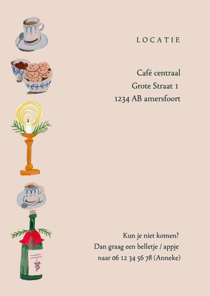 Kerstkaart uitnodiging kerstborrel kerst doodles illustratie 2