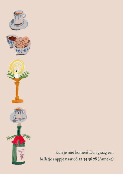 Kerstkaart uitnodiging kerstborrel kerst doodles 2