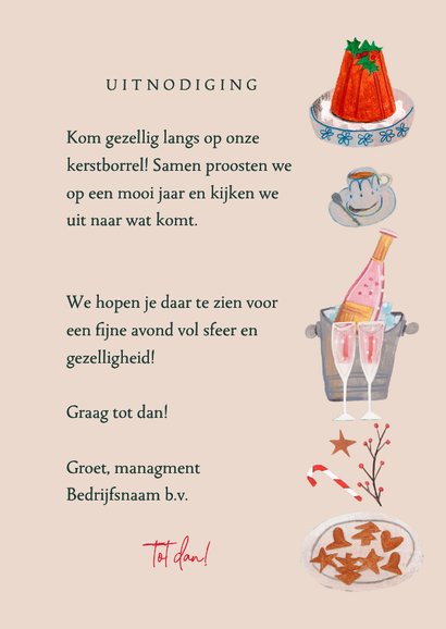 Kerstkaart uitnodiging kerstborrel kerst doodles 3