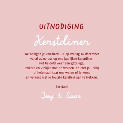 Kerstkaart uitnodiging kerstdiner kalkoen cartoon 3