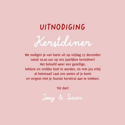 Kerstkaart uitnodiging kerstdiner kalkoen cartoon 3