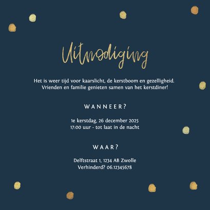 Kerstkaart uitnodiging kerstdiner stijlvol winter 3