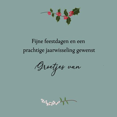 Kerstkaart - Vaas met hulst en witte besjes 3