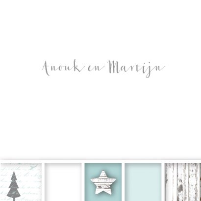 Kerstkaart vakjes mint sterren 3