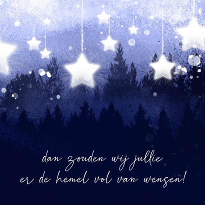 Kerstkaart vallende sterren wens 2
