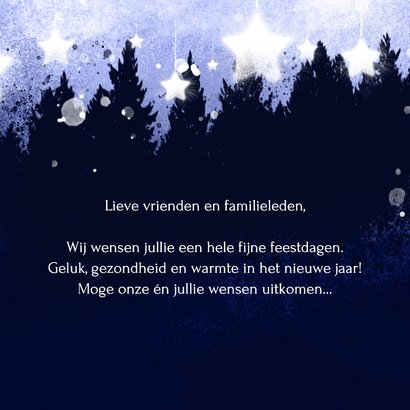 Kerstkaart vallende sterren wens 3