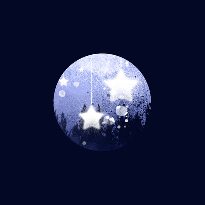 Kerstkaart vallende sterren wens Achterkant