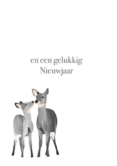 Kerstkaart van geïllustreerde hertjes 2