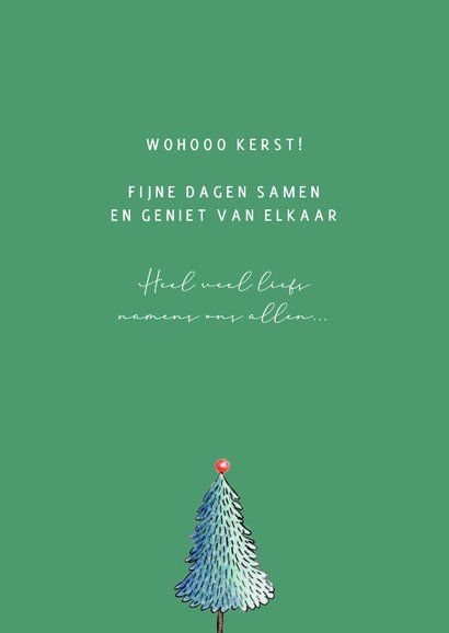 Kerstkaart van rendieren gezin met rode neuzen 3