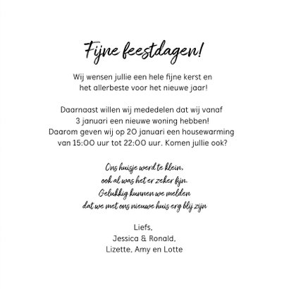 Kerstkaart verhuisd kraftlook met dennentakjes en foto 3