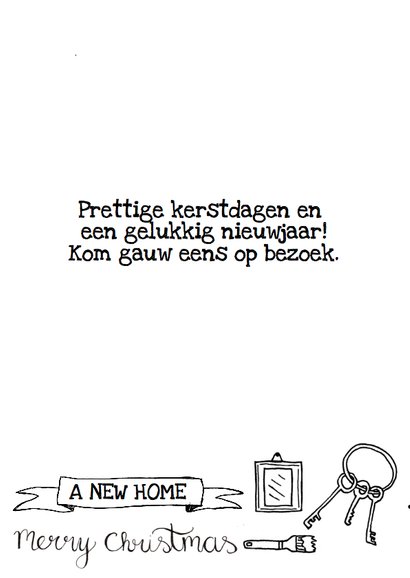 Kerstkaart verhuiskaart zwart-wit handlettering 2
