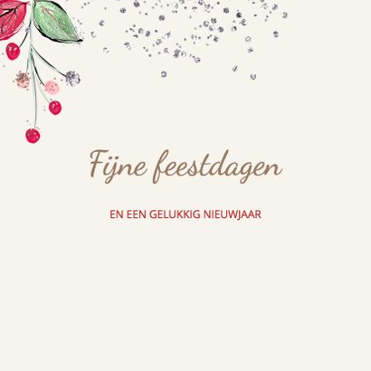 Kerstkaart vierkant engeltje met zilverglitter 3